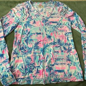Lilly Pulitzer Tarah Luxletic Sun guard Top Renay Perfect Match Size Small